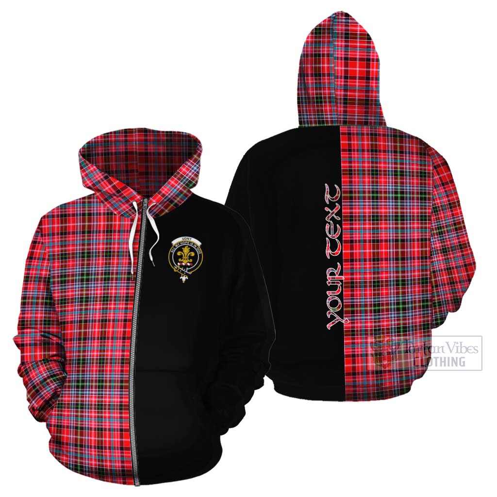 Tartan Vibes Clothing Udny Tartan Cotton Hoodie with Family Crest and Half Of Me Style