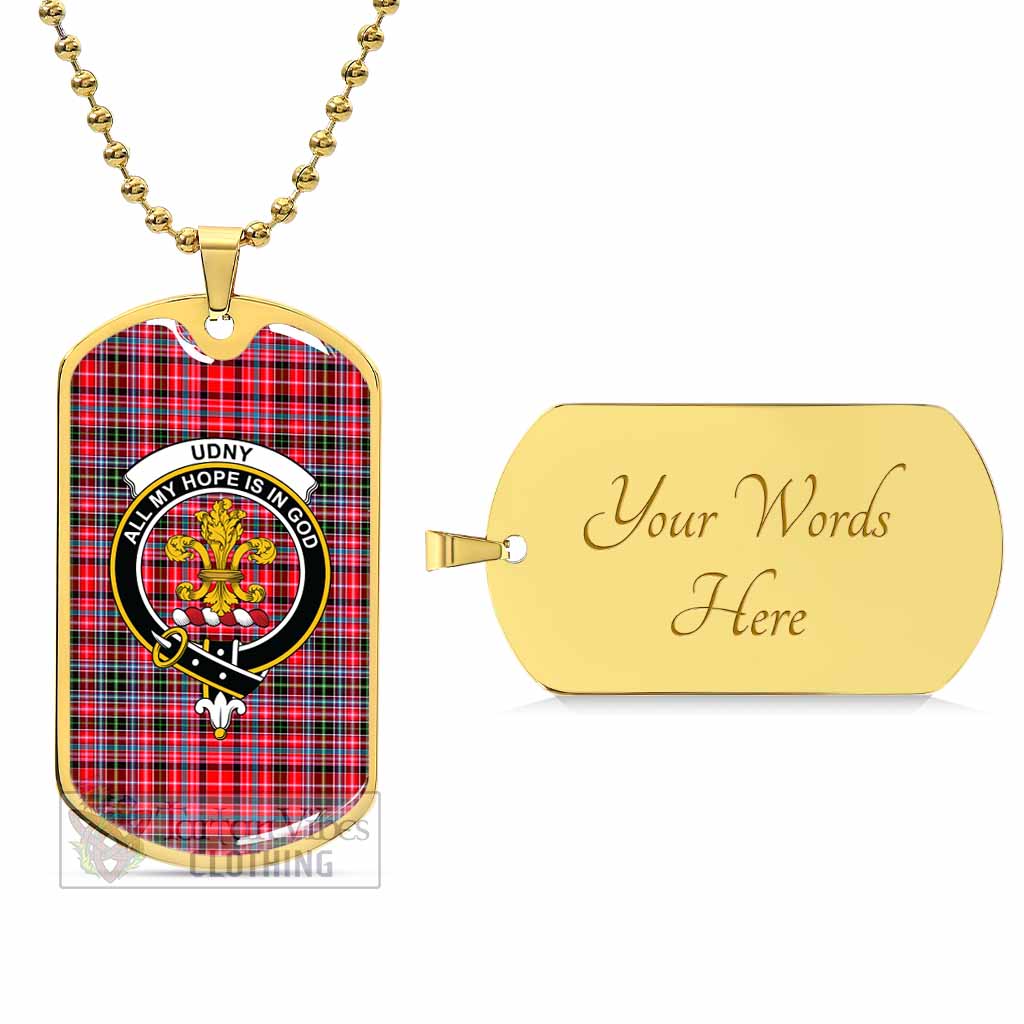 Tartan Vibes Clothing Udny Tartan Dog Tag Necklace with Family Crest