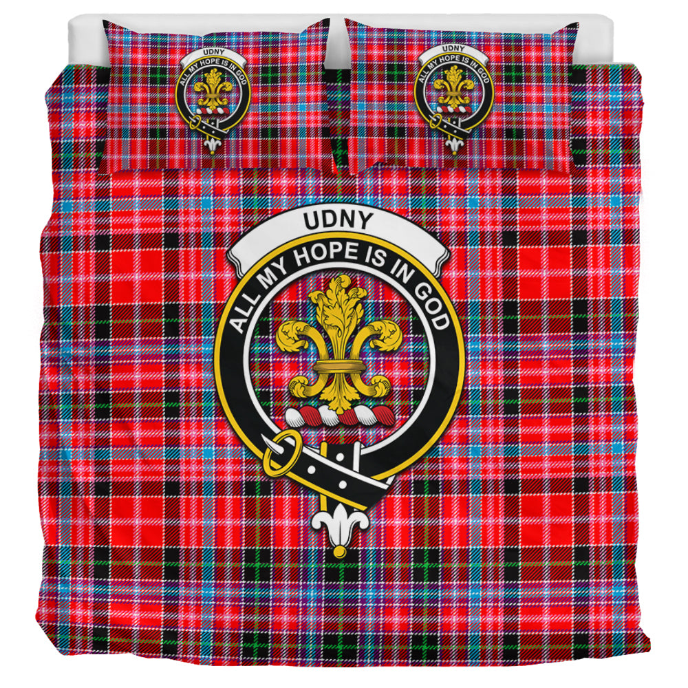 Udny Tartan Bedding Set with Family Crest UK Bedding Set UK Super King 104*94 inch - Tartan Vibes Clothing