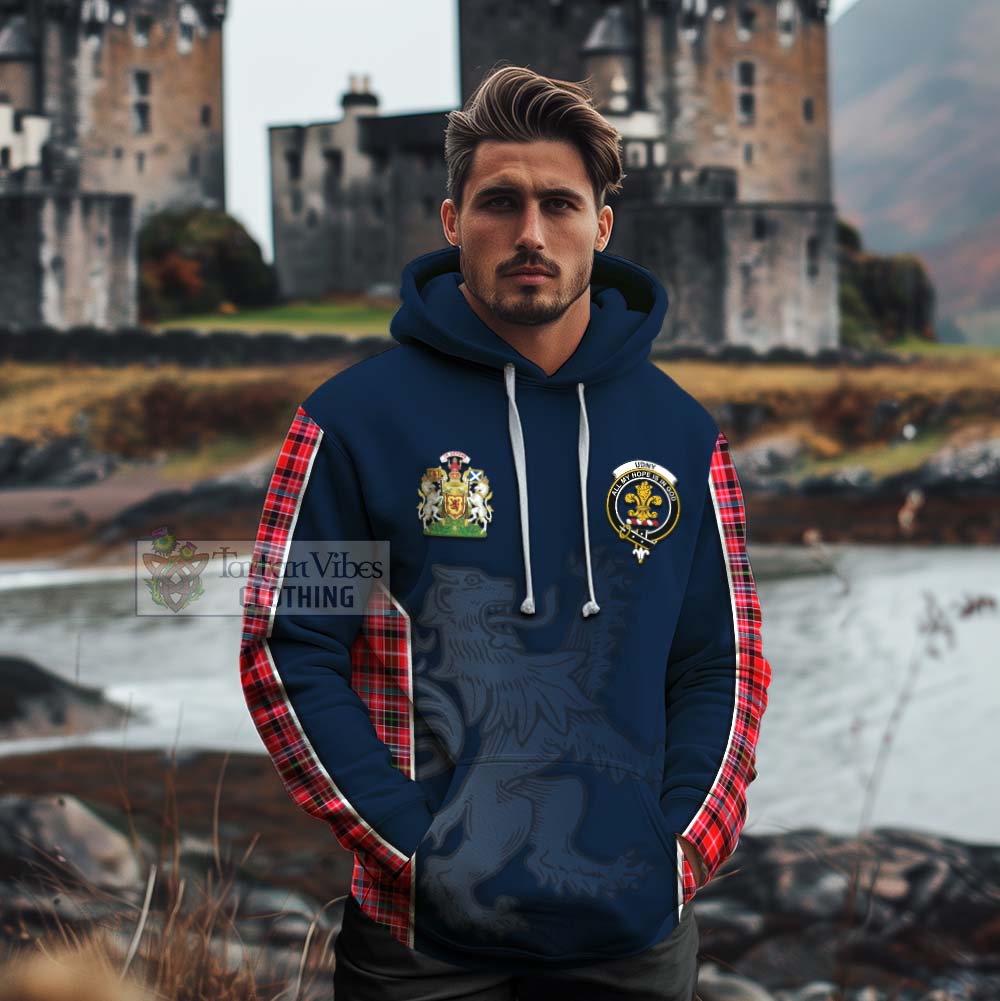 Tartan Vibes Clothing Udny Tartan Cotton Hoodie with Family Crest and Lion Rampant Vibes Sport Style