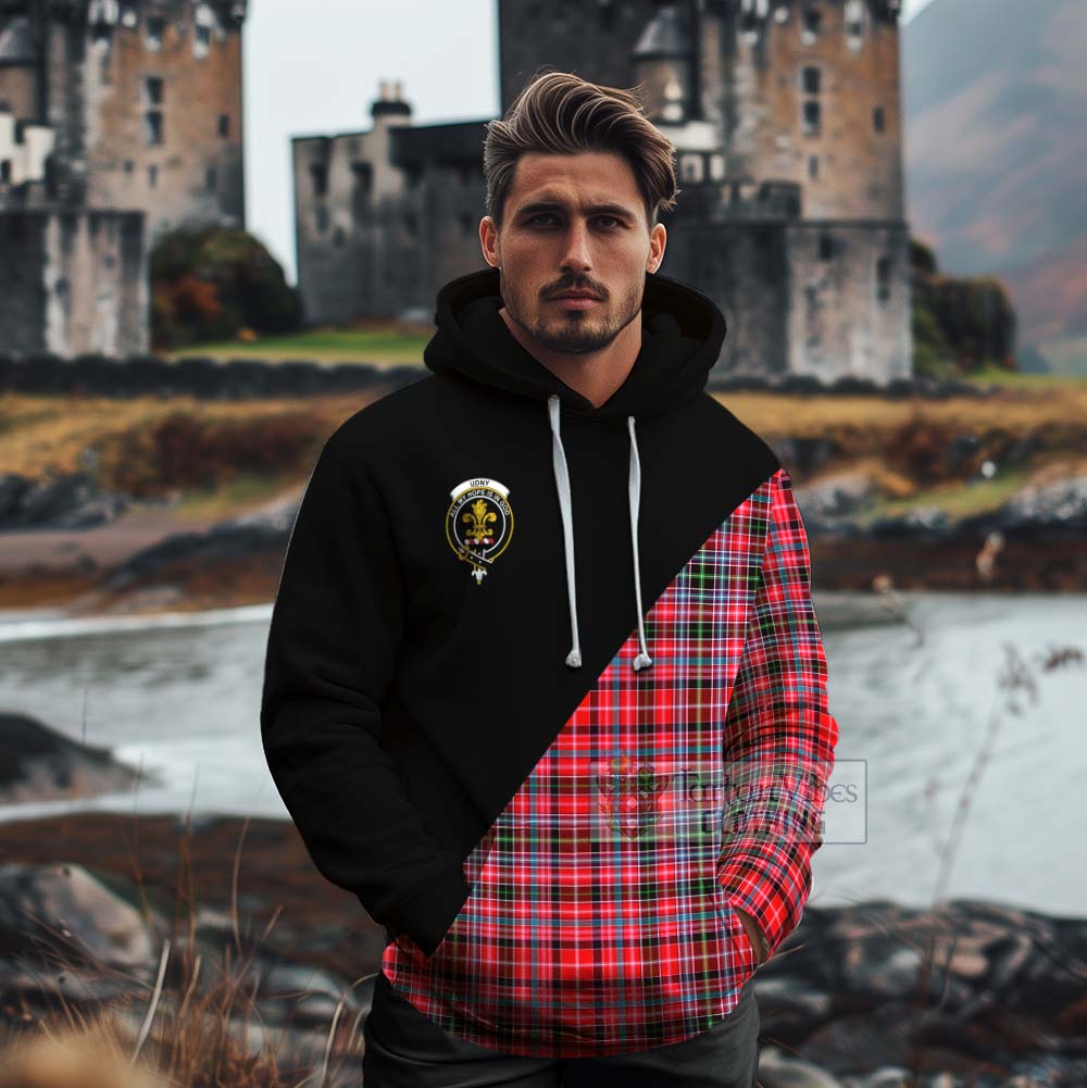 Tartan Vibes Clothing Udny Tartan Cotton Hoodie with Family Crest and Military Logo Style