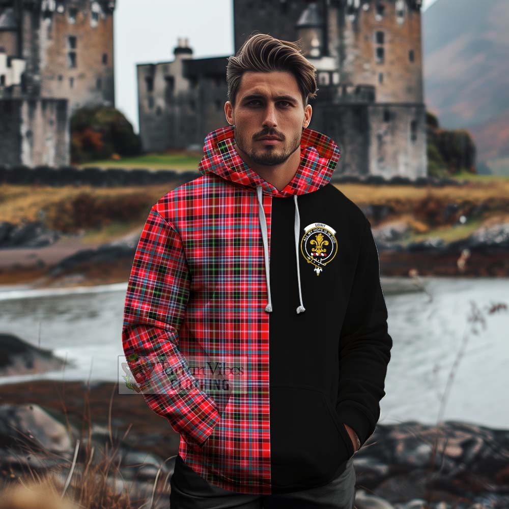 Tartan Vibes Clothing Udny Tartan Cotton Hoodie with Family Crest and Half Of Me Style
