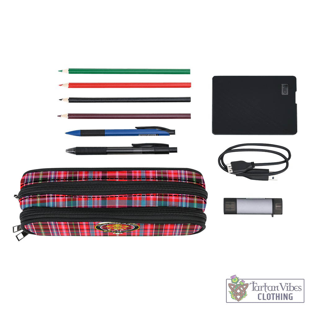 Tartan Vibes Clothing Udny Tartan Pen and Pencil Case with Family Crest