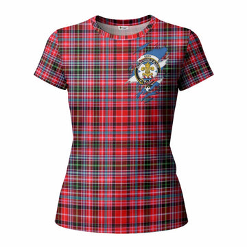 Udny Clan Crest In Me Tartan Women T shirt Scotland Flag Style