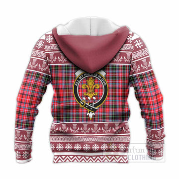 Udny Clan Tartan Christmas Knitted Hoodie with Family Crest - Tartan Vibes Clothing