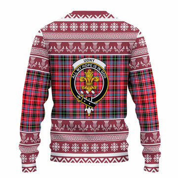 Udny Clan Tartan Christmas Ugly Sweater with Family Crest - Tartan Vibes Clothing