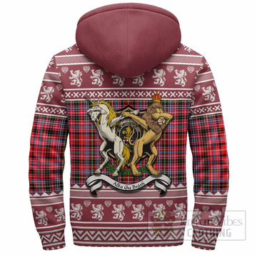 Udny Clan Tartan Crest Christmas Fleece Hoodie Coat of Arms Funny Style - Tartan Vibes Clothing