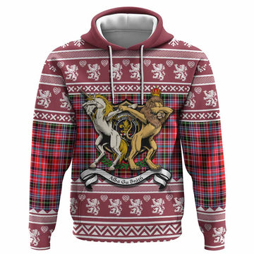 Udny Clan Tartan Crest Christmas Hoodie Coat of Arms Funny Style - Tartan Vibes Clothing