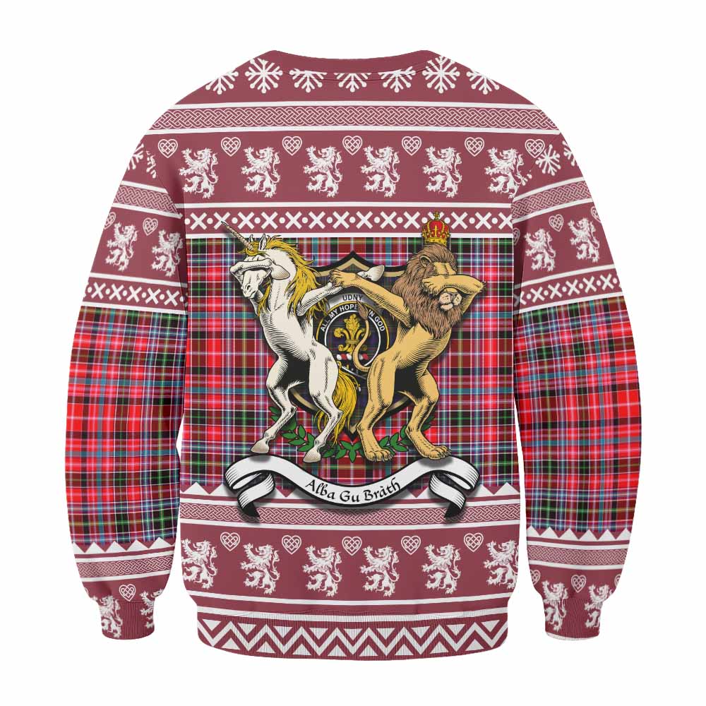 Udny Clan Tartan Crest Christmas Sweatshirt Coat of Arms Funny Style - Tartan Vibes Clothing