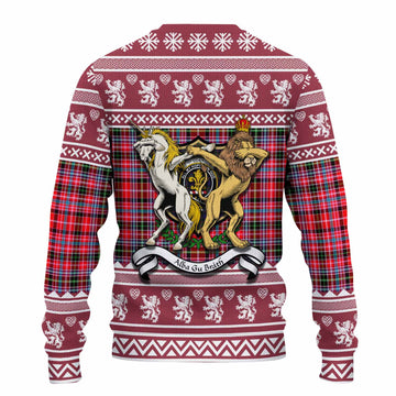 Udny Clan Tartan Crest Christmas Ugly Sweater Coat of Arms Funny Style - Tartan Vibes Clothing