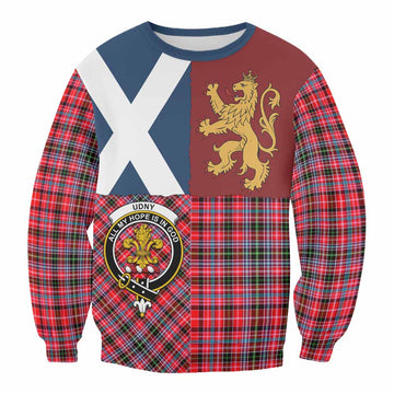 Udny Crest Tartan Sweatshirt with Lion Rampant Saltire Style