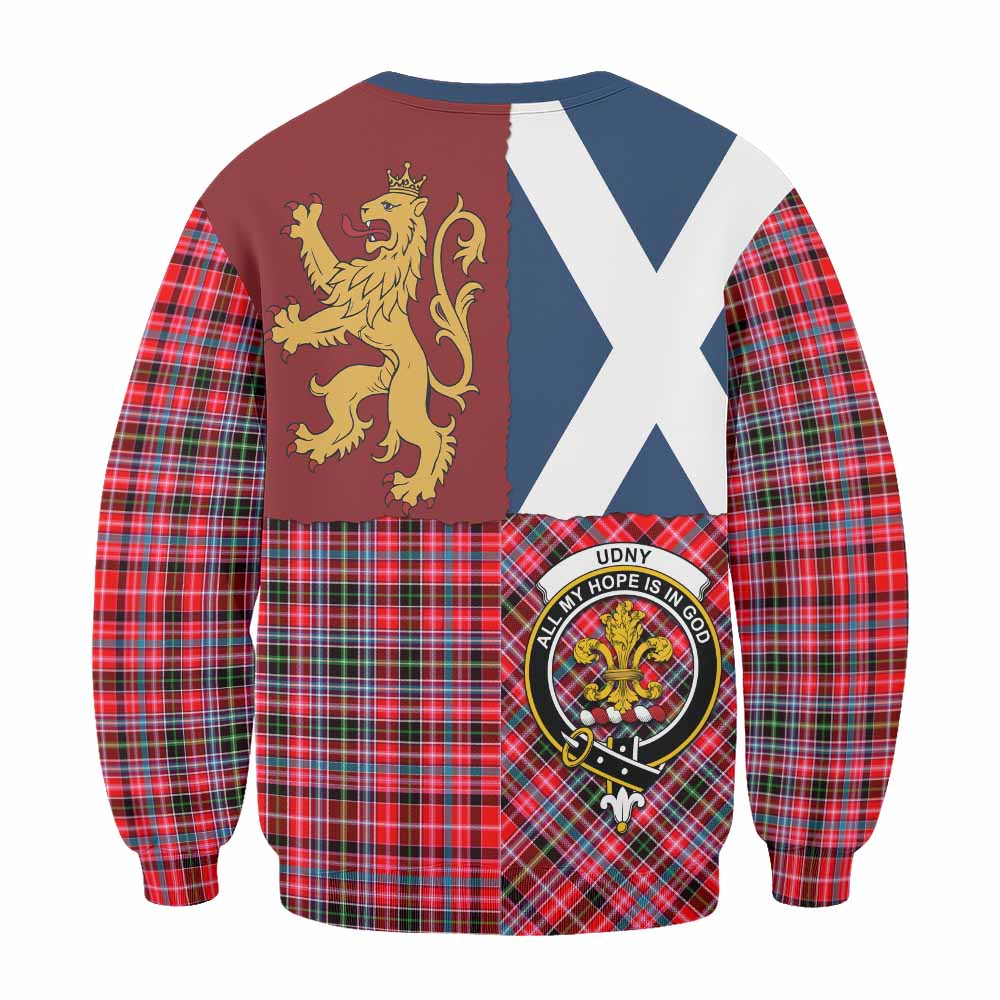 Udny Crest Tartan Sweatshirt with Lion Rampant Saltire Style