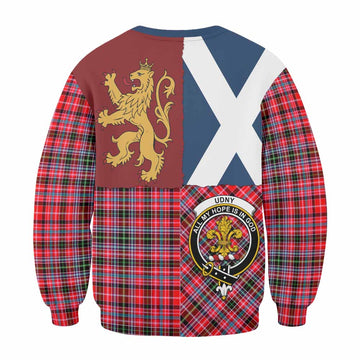 Udny Crest Tartan Sweatshirt with Lion Rampant Saltire Style