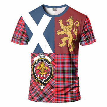 Udny Crest Tartan T-Shirt with Lion Rampant Saltire Style