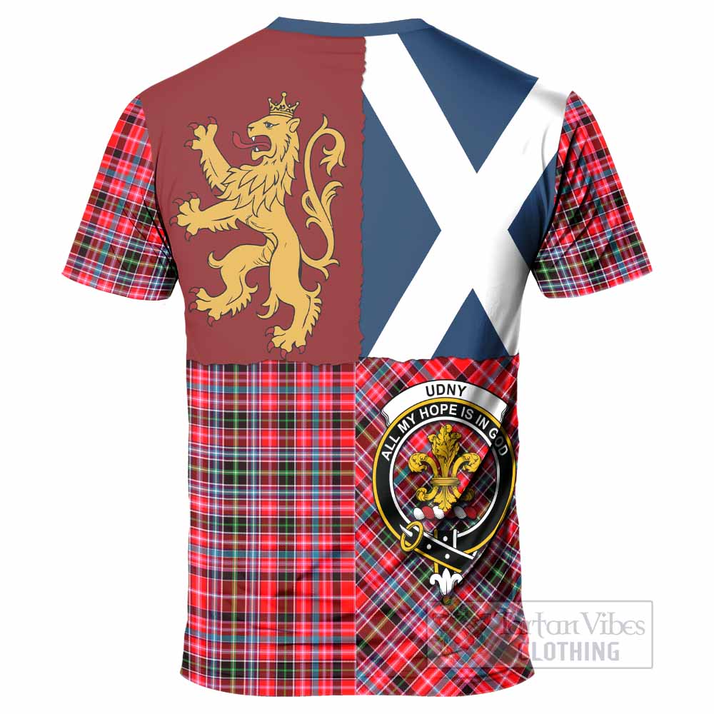 Udny Crest Tartan T-Shirt with Lion Rampant Saltire Style