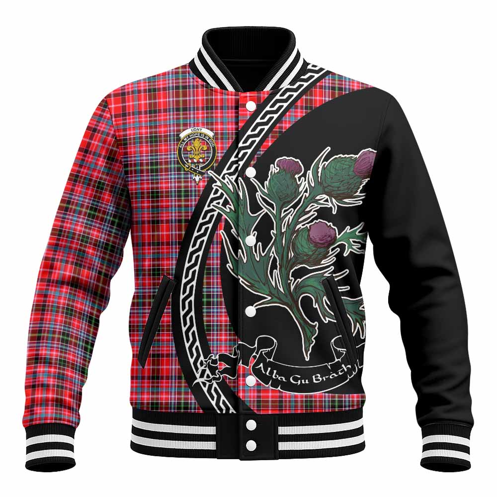 Udny Family Crest Tartan Baseball Jacket Alba Thistle Inspired - Tartan Vibes Clothing