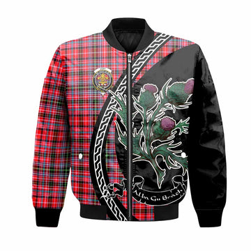 Udny Family Crest Tartan Bomber Jacket Alba Thistle Inspired - Tartan Vibes Clothing
