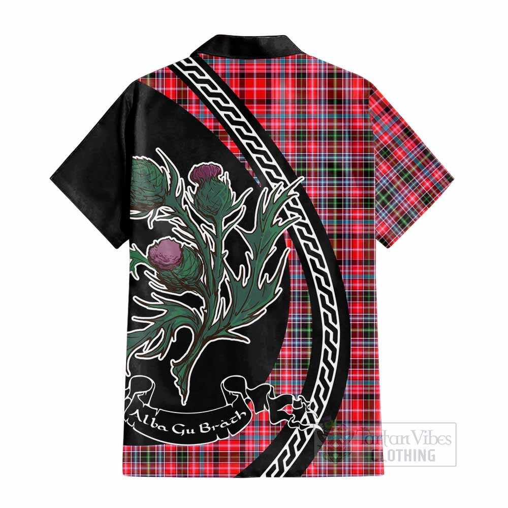 Udny Family Crest Tartan Cotton Hawaiian Shirt Alba Thistle Inspired - Tartan Vibes Clothing