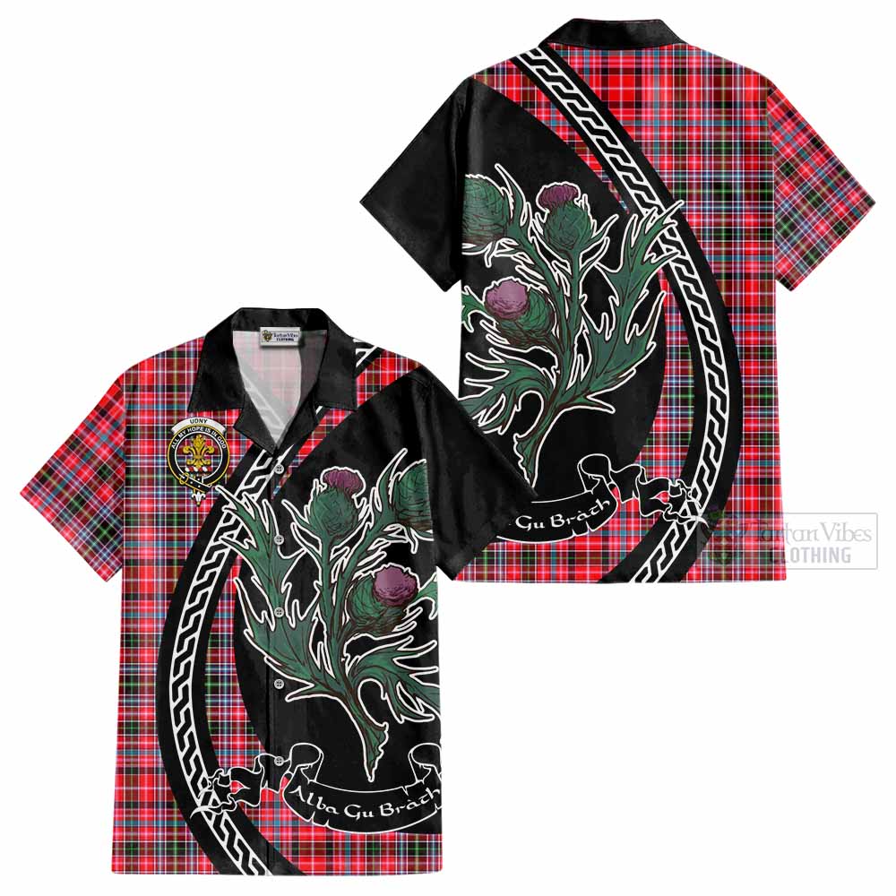 Udny Family Crest Tartan Cotton Hawaiian Shirt Alba Thistle Inspired - Tartan Vibes Clothing