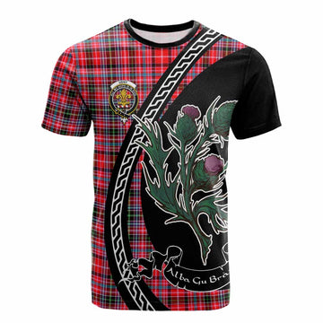 Udny Family Crest Tartan Cotton T-shirt Alba Thistle Inspired - Tartan Vibes Clothing