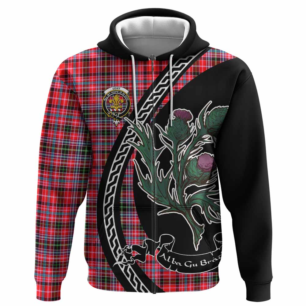 Udny Family Crest Tartan Hoodie Alba Thistle Inspired - Tartan Vibes Clothing