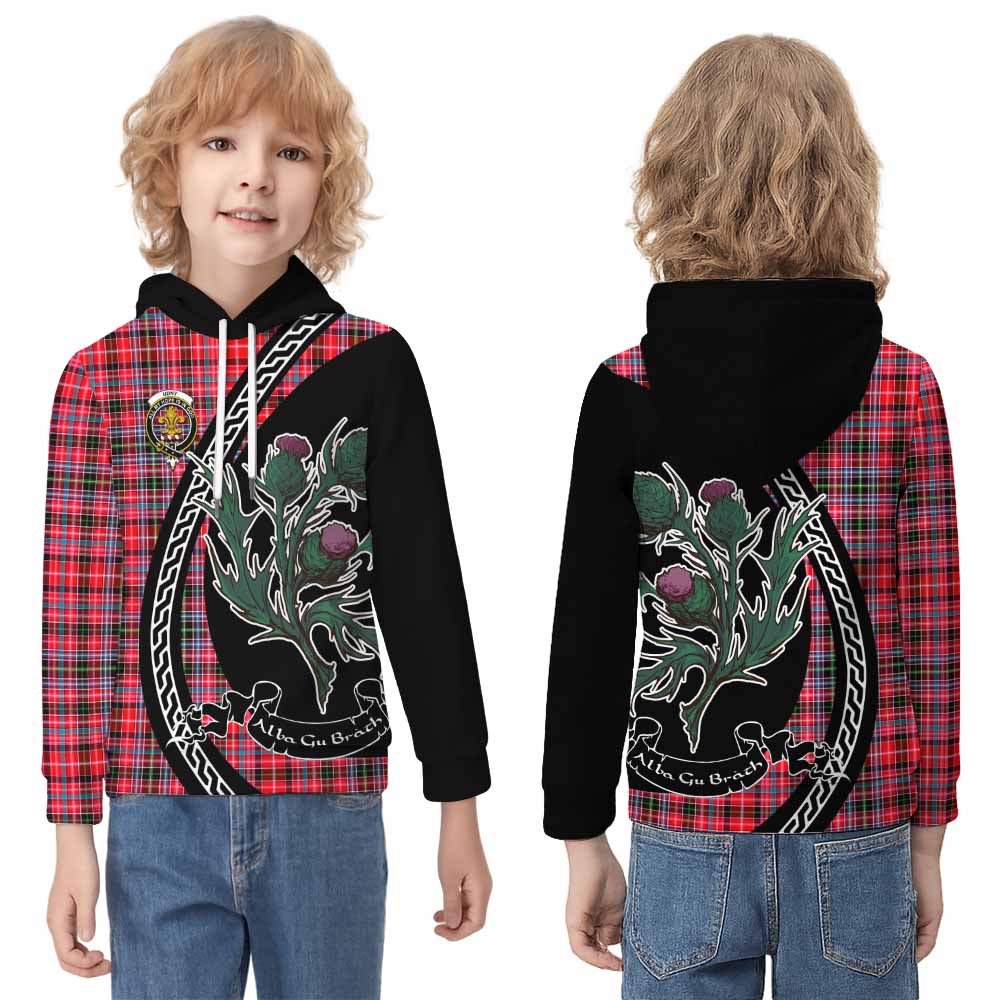Udny Family Crest Tartan Kid Hoodie Alba Thistle Inspired - Tartan Vibes Clothing