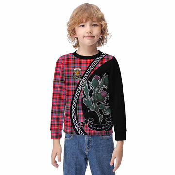 Udny Family Crest Tartan Kid Knitted Sweatshirt Alba Thistle Inspired - Tartan Vibes Clothing