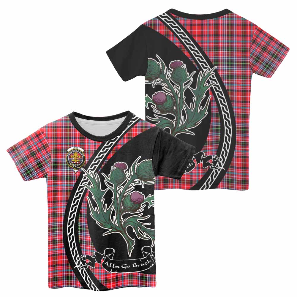 Udny Family Crest Tartan Kid T-shirt Alba Thistle Inspired - Tartan Vibes Clothing