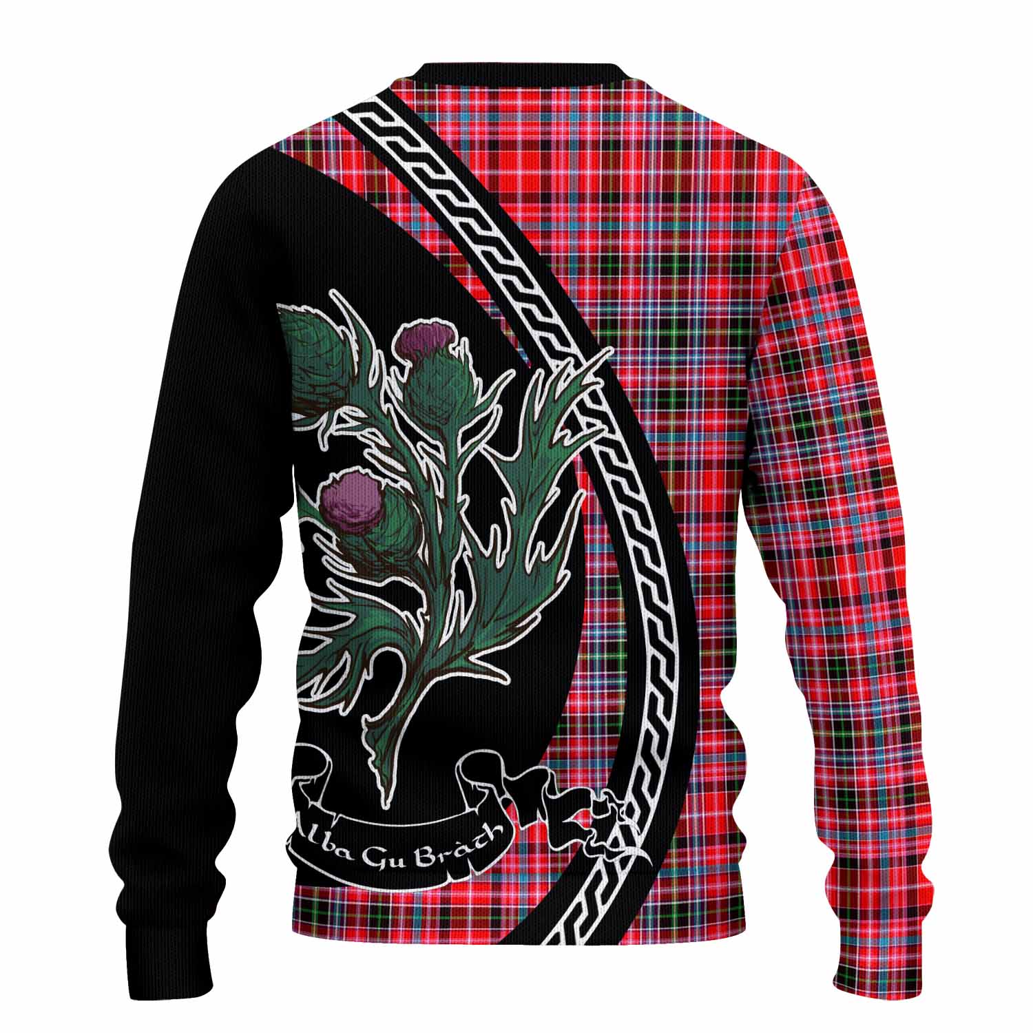Udny Family Crest Tartan Knitted Sweater Alba Thistle Inspired - Tartan Vibes Clothing
