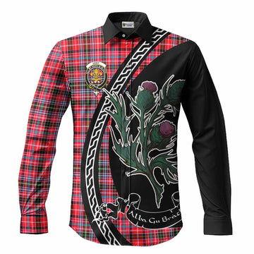 Udny Family Crest Tartan Long Sleeve Button Shirts Alba Thistle Inspired - Tartan Vibes Clothing