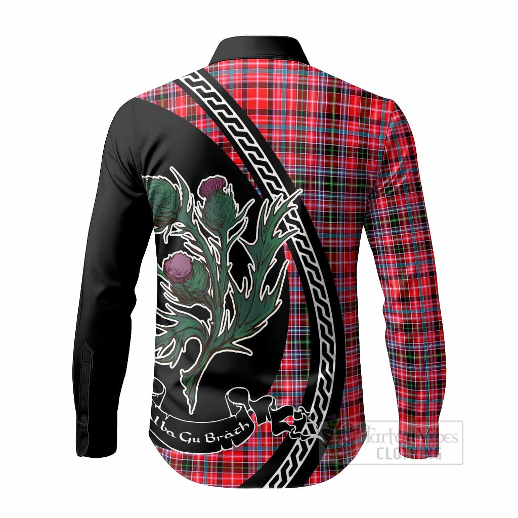 Udny Family Crest Tartan Long Sleeve Button Shirts Alba Thistle Inspired - Tartan Vibes Clothing