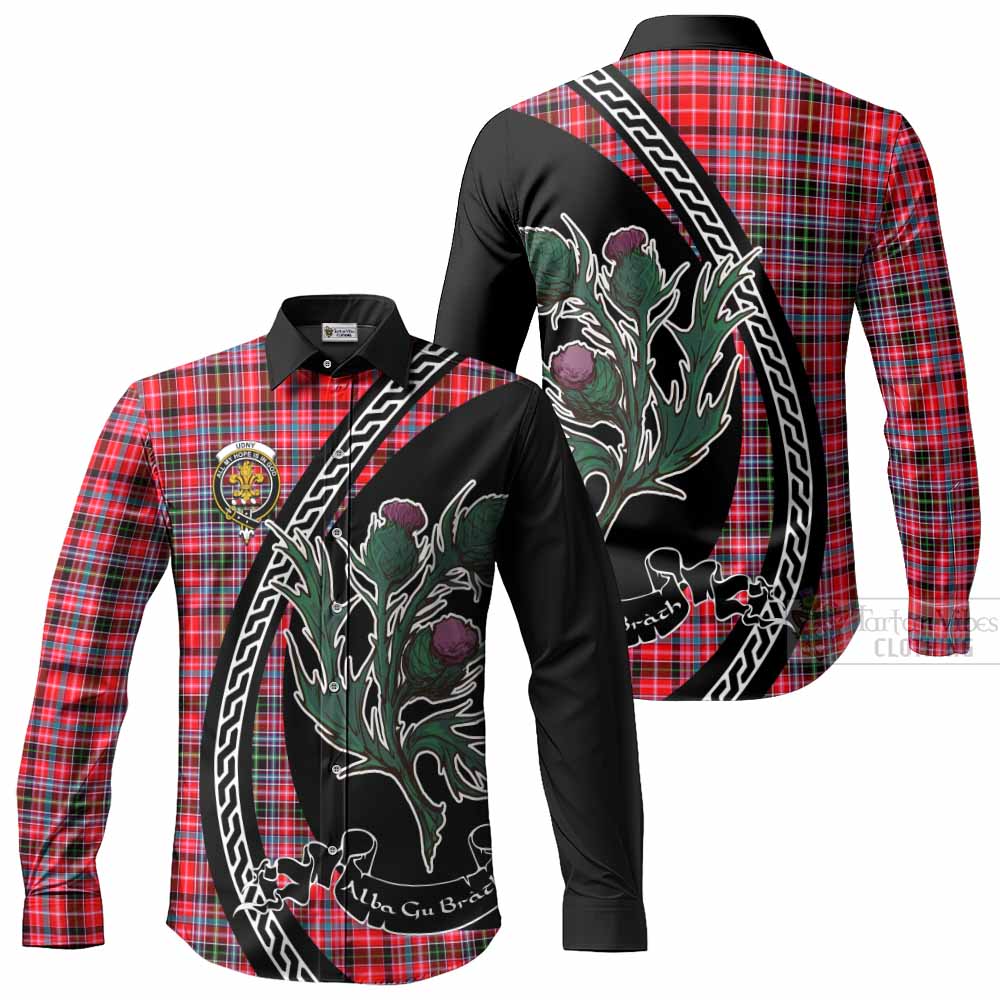 Udny Family Crest Tartan Long Sleeve Button Shirts Alba Thistle Inspired - Tartan Vibes Clothing