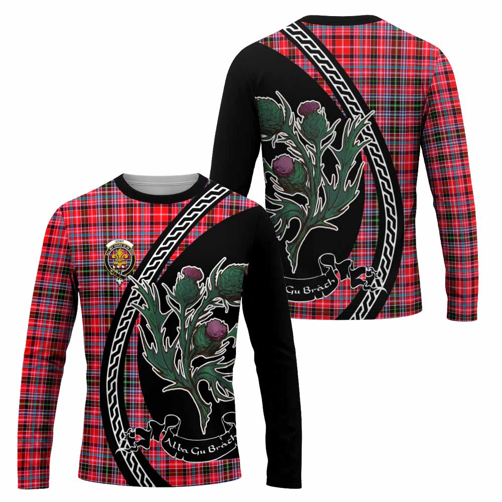 Udny Family Crest Tartan Long Sleeve T-Shirt Alba Thistle Inspired - Tartan Vibes Clothing