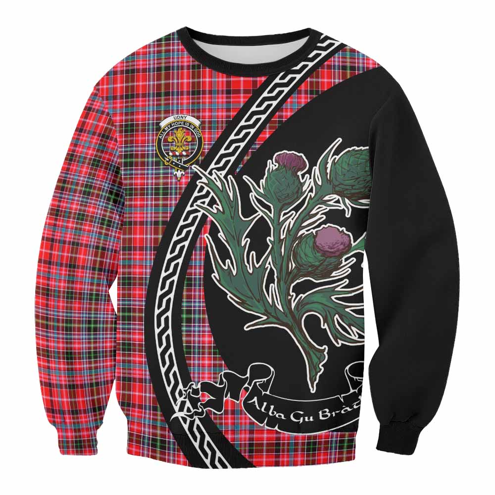 Udny Family Crest Tartan Sweatshirt Alba Thistle Inspired - Tartan Vibes Clothing