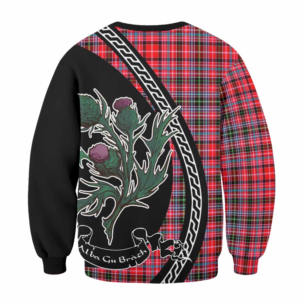 Udny Family Crest Tartan Sweatshirt Alba Thistle Inspired - Tartan Vibes Clothing