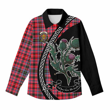 Udny Family Crest Tartan Women Casual Shirt Alba Thistle Inspired - Tartan Vibes Clothing