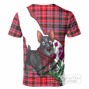 Udny Scottish Terrier Tartan Crest T-Shirt Thistle Heritage Art
