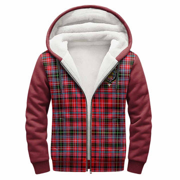 Udny Tartan Accent Sherpa Hoodie with Family Crest