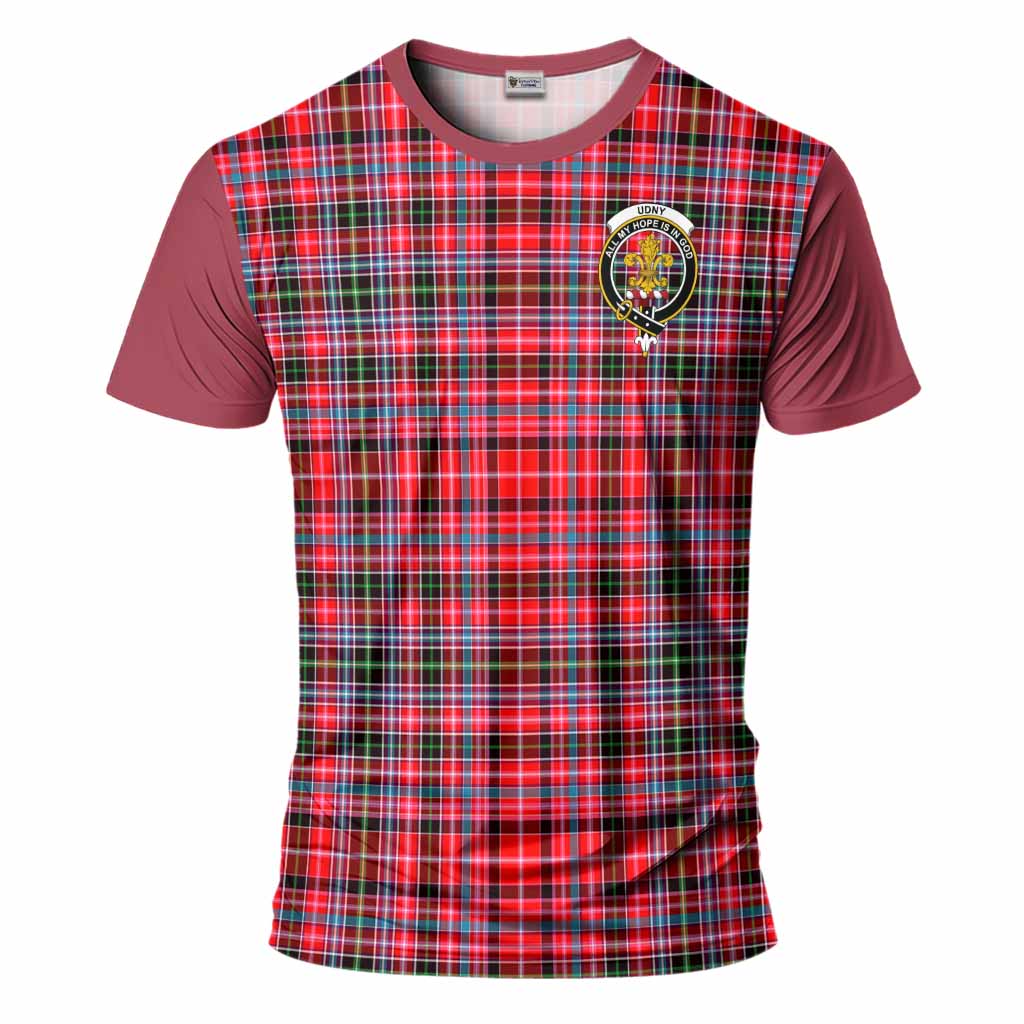 Udny Tartan Accent T-Shirt with Family Crest