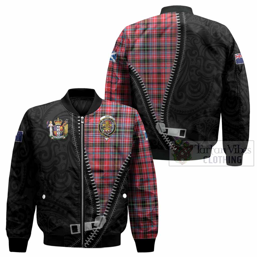 Udny Tartan Bomber Jacket New Zealand Pattern Unique Zipper Stylized