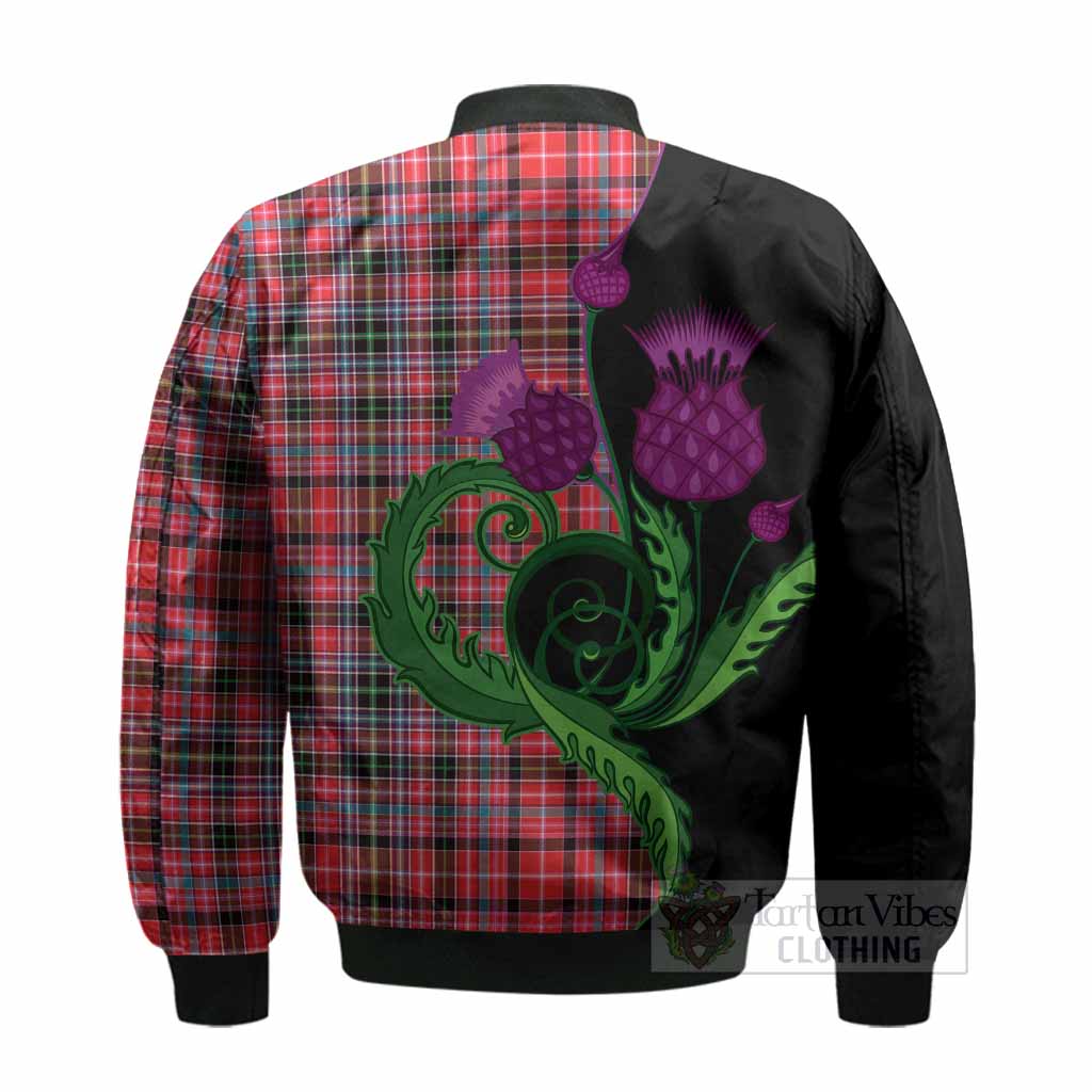 Udny Tartan Bomber Jacket Traditional Scottish Thistle