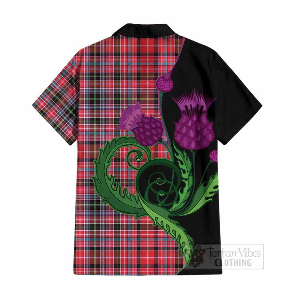 Udny Tartan Cotton Hawaiian Shirt Traditional Scottish Thistle