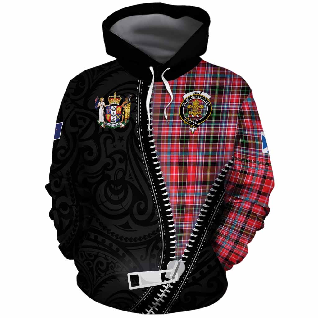 Udny Tartan Cotton Hoodie New Zealand Pattern Unique Zipper Stylized