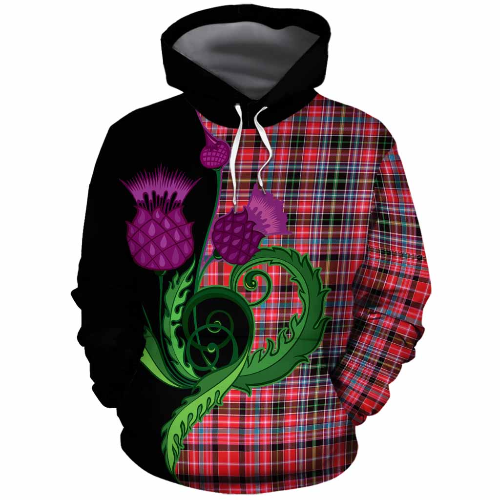 Udny Tartan Cotton Hoodie Traditional Scottish Thistle