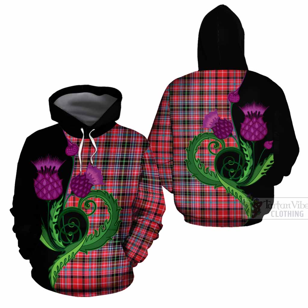 Udny Tartan Cotton Hoodie Traditional Scottish Thistle