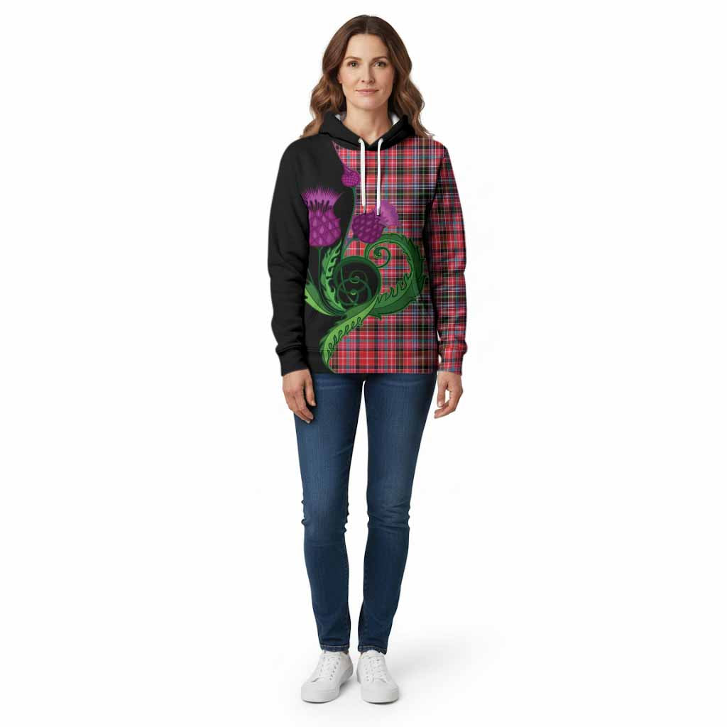 Udny Tartan Cotton Hoodie Traditional Scottish Thistle