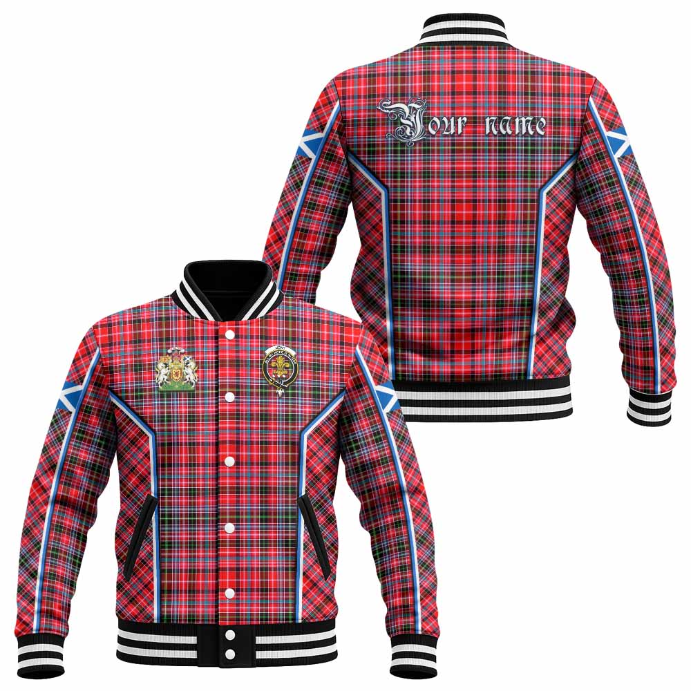 Udny Tartan Crest Baseball Jacket Scotland Coat of Arm Flag Style - Tartan Vibes Clothing