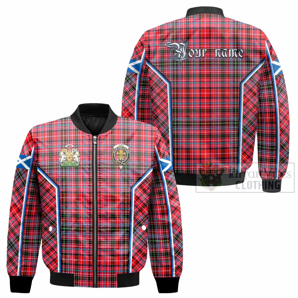Udny Tartan Crest Bomber Jacket Scotland Coat of Arm Flag Style - Tartan Vibes Clothing