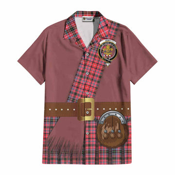 Udny Tartan Crest Cotton Hawaiian Shirt Kilt Costume Style