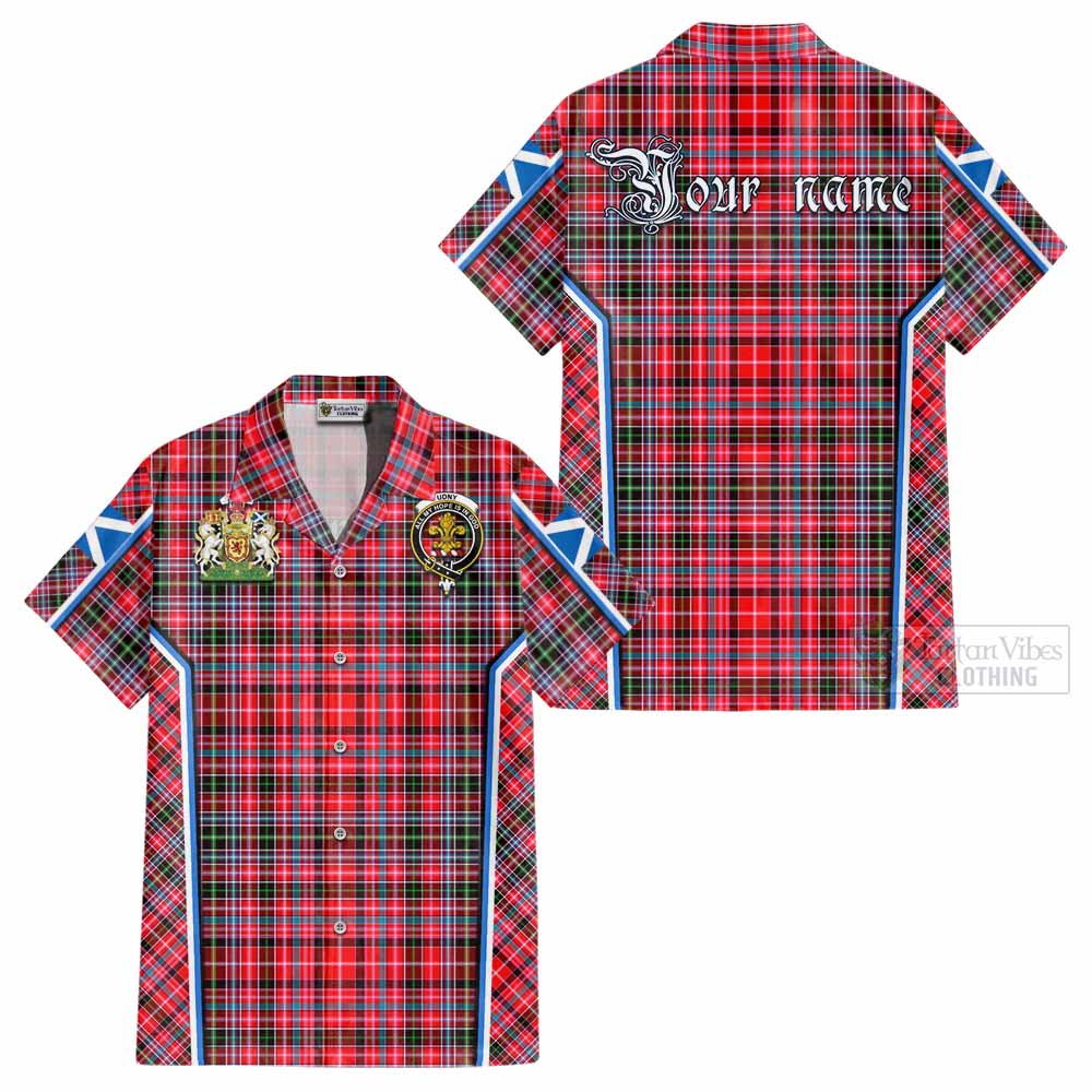 Udny Tartan Crest Cotton Hawaiian Shirt Scotland Coat of Arm Flag Style - Tartan Vibes Clothing